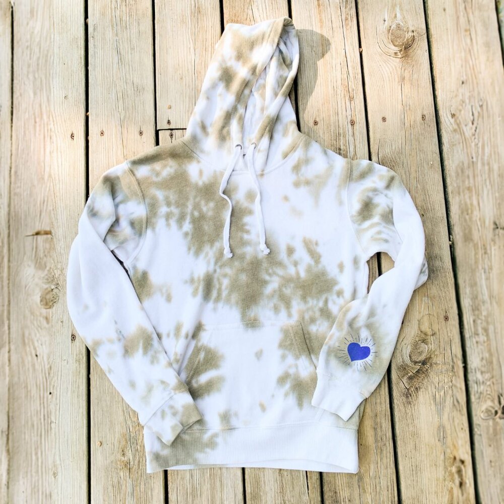 Olive & White Fleece Hoodie